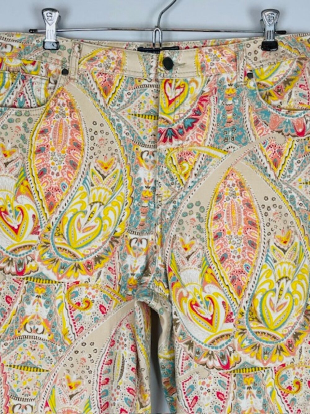 Charter Club Jean Shop High Rise Jeans Sz 14 Stretch Paisley Boho Artsy Indie - Picture 2 of 5